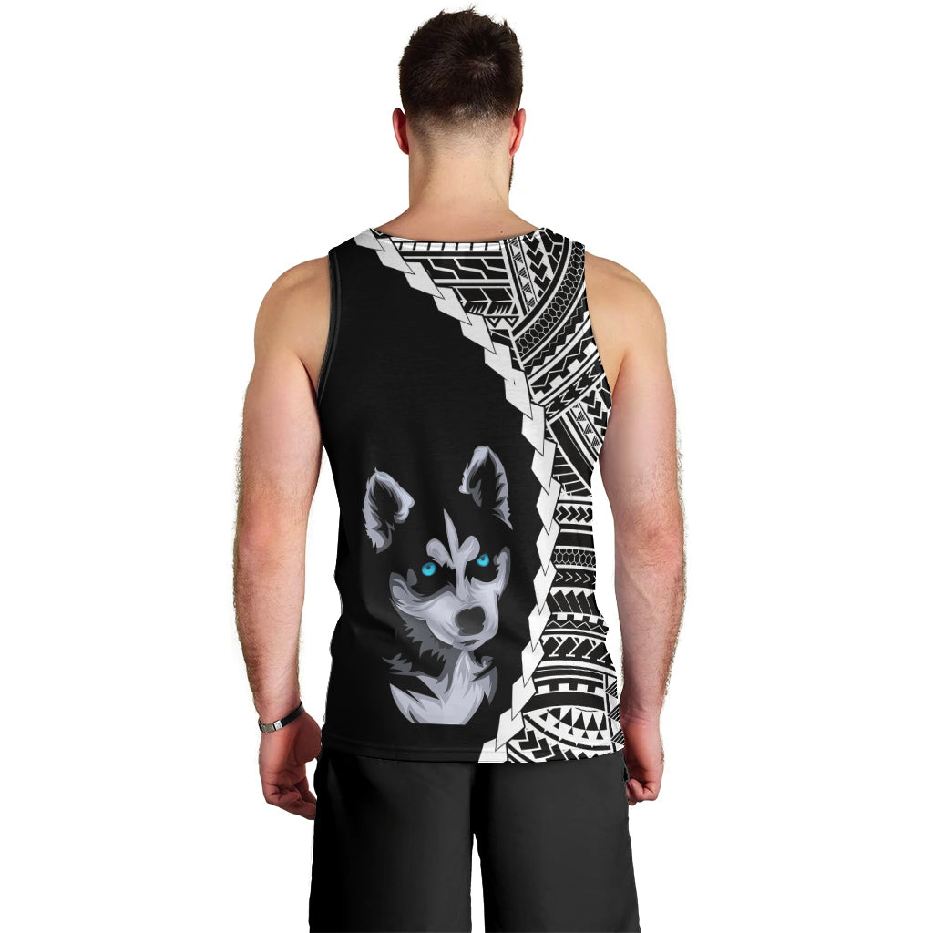 custom-husky-dog-men-tank-top-with-polynesian-tribal-tattoo