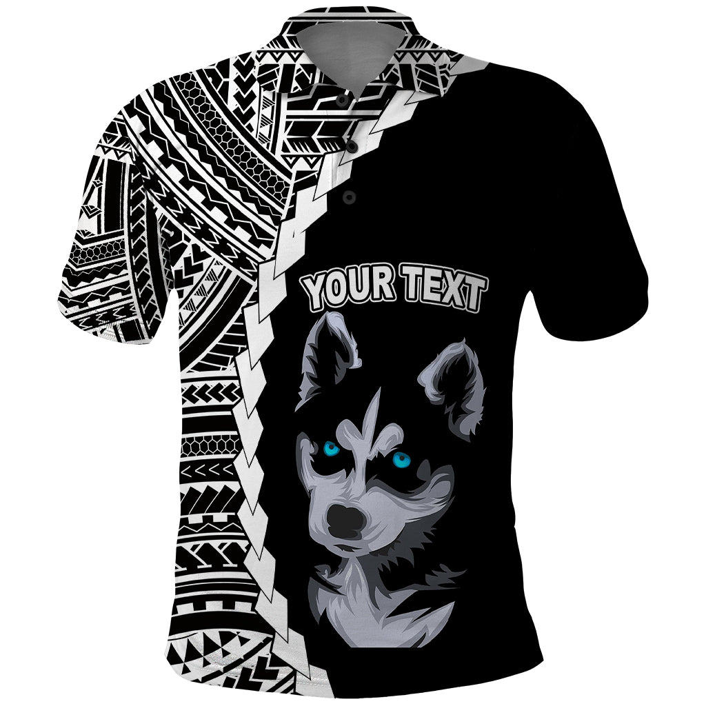 Custom Husky Dog Polo Shirt With Polynesian Tribal Tattoo LT6 - Wonder Print Shop