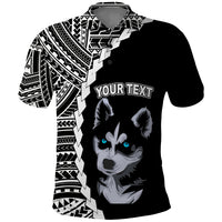 Custom Husky Dog Polo Shirt With Polynesian Tribal Tattoo LT6 - Wonder Print Shop