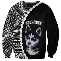 Custom Husky Dog Sweatshirt With Polynesian Tribal Tattoo LT6 - Wonder Print Shop
