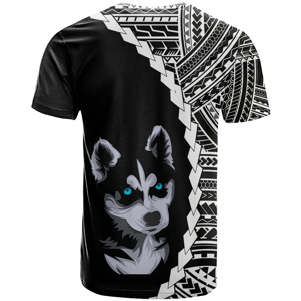 Custom Husky Dog T Shirt With Polynesian Tribal Tattoo LT6 - Wonder Print Shop