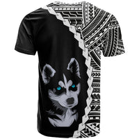 Custom Husky Dog T Shirt With Polynesian Tribal Tattoo LT6 - Wonder Print Shop