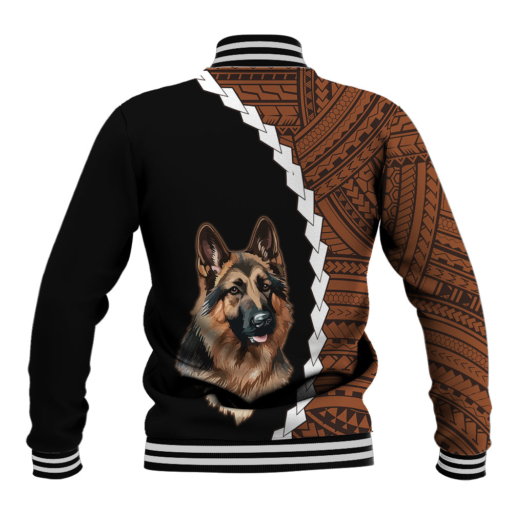 Custom German Shepherd Dog Baseball Jacket With Polynesian Tribal Tattoo LT6 - Wonder Print Shop