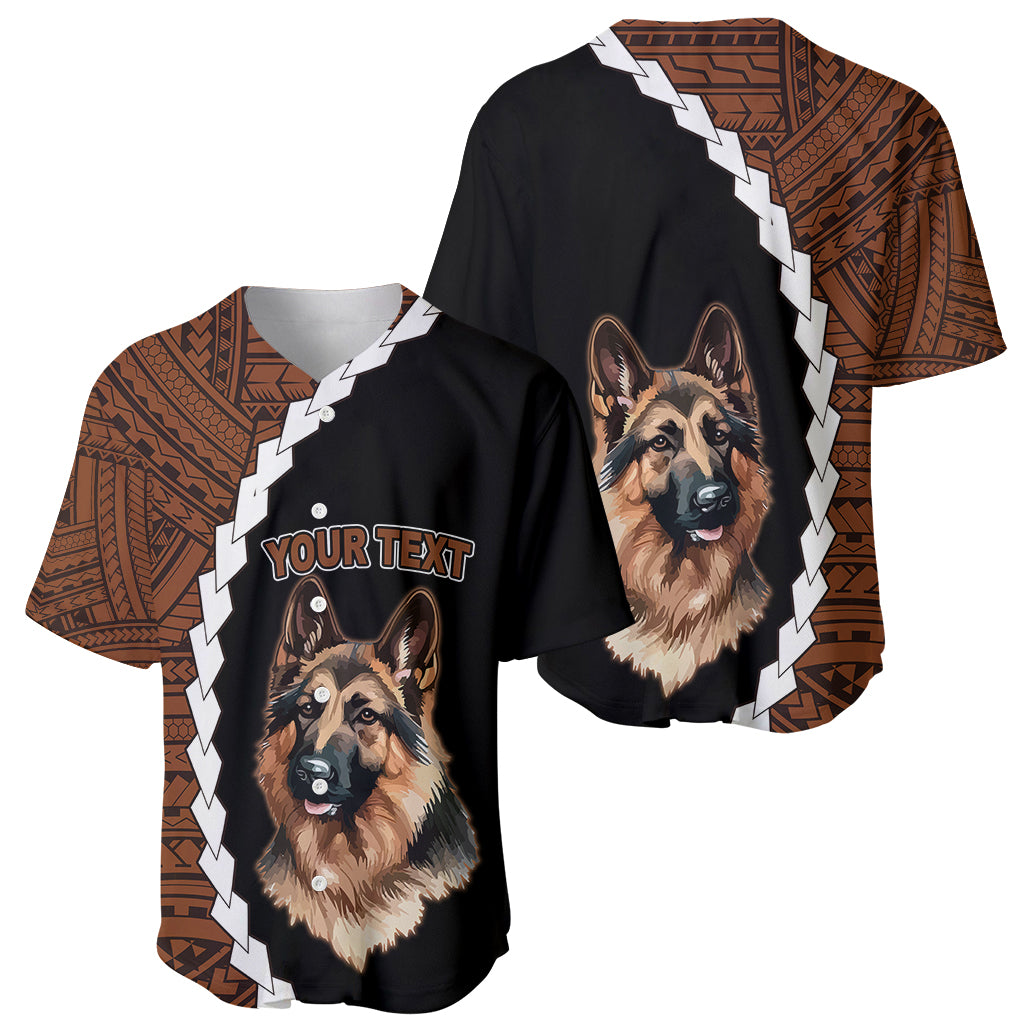 Custom German Shepherd Dog Baseball Jersey With Polynesian Tribal Tattoo LT6 - Wonder Print Shop