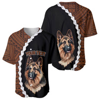 Custom German Shepherd Dog Baseball Jersey With Polynesian Tribal Tattoo LT6 - Wonder Print Shop