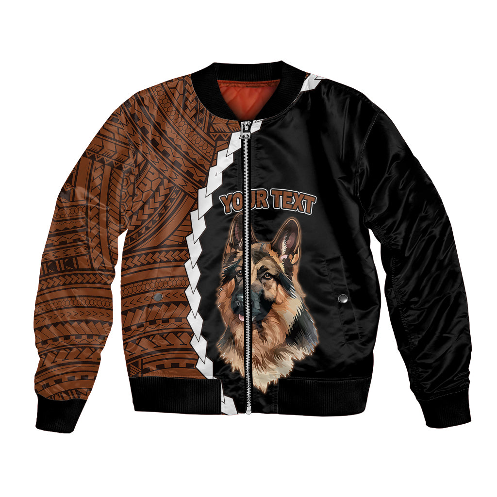 Custom German Shepherd Dog Bomber Jacket With Polynesian Tribal Tattoo LT6 - Wonder Print Shop