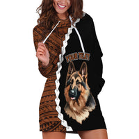 Custom German Shepherd Dog Hoodie Dress With Polynesian Tribal Tattoo LT6 - Wonder Print Shop