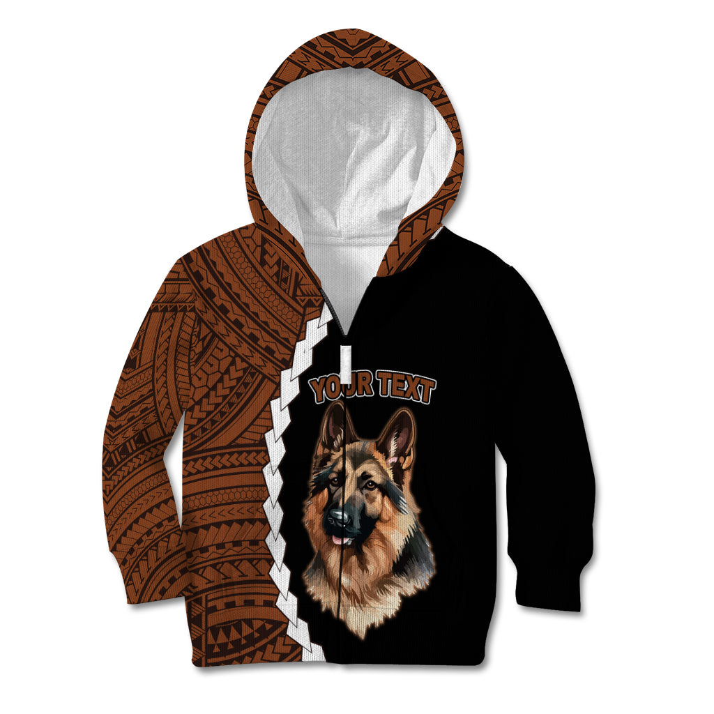 Custom German Shepherd Dog Kid Hoodie With Polynesian Tribal Tattoo LT6 - Wonder Print Shop