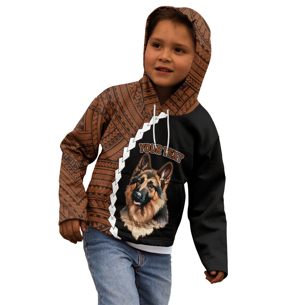 Custom German Shepherd Dog Kid Hoodie With Polynesian Tribal Tattoo LT6 - Wonder Print Shop