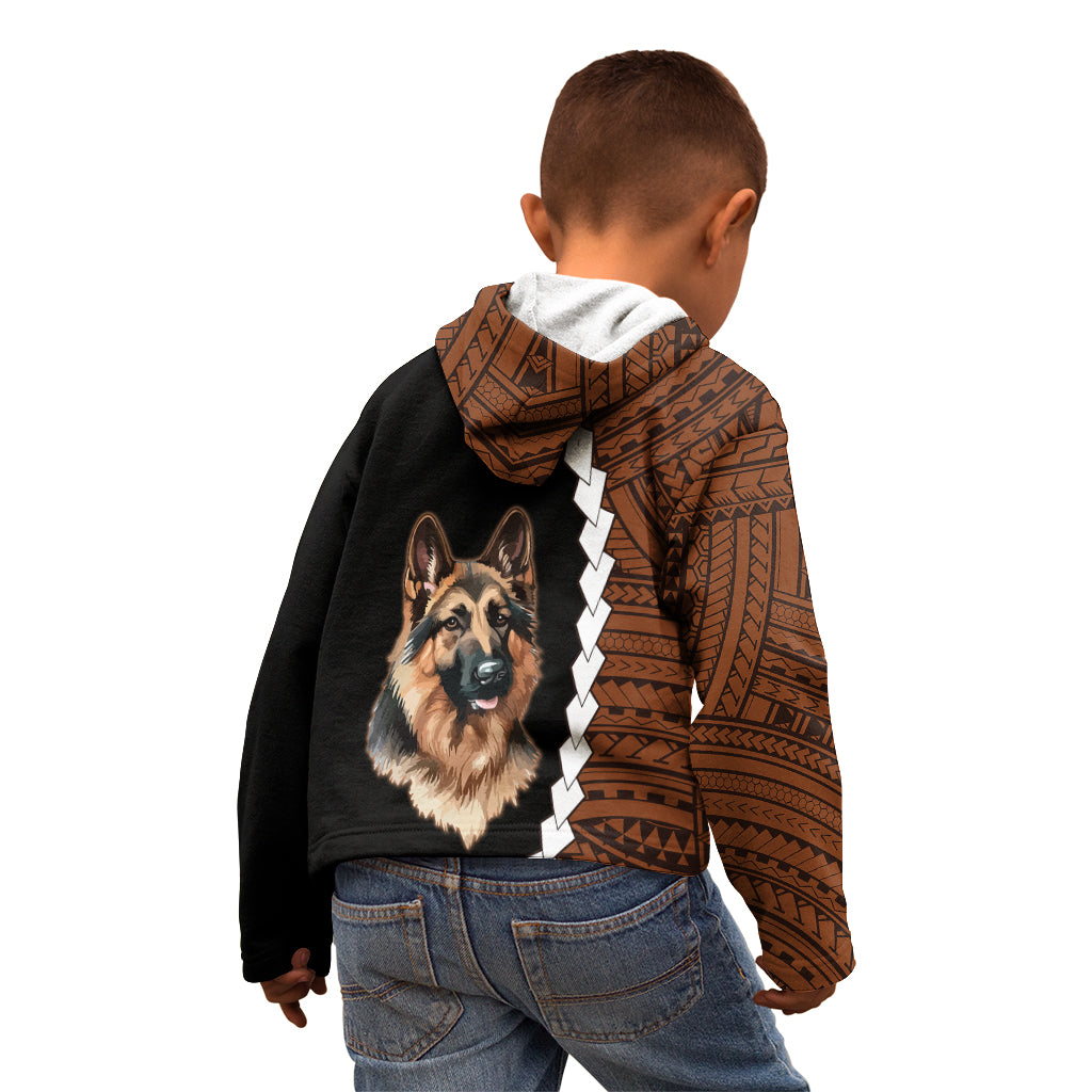 Custom German Shepherd Dog Kid Hoodie With Polynesian Tribal Tattoo LT6 - Wonder Print Shop
