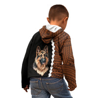 Custom German Shepherd Dog Kid Hoodie With Polynesian Tribal Tattoo LT6 - Wonder Print Shop
