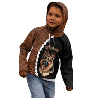 Custom German Shepherd Dog Kid Hoodie With Polynesian Tribal Tattoo LT6 - Wonder Print Shop