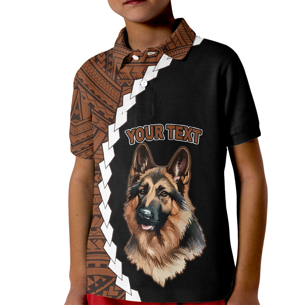 Custom German Shepherd Dog Kid Polo Shirt With Polynesian Tribal Tattoo LT6 - Wonder Print Shop
