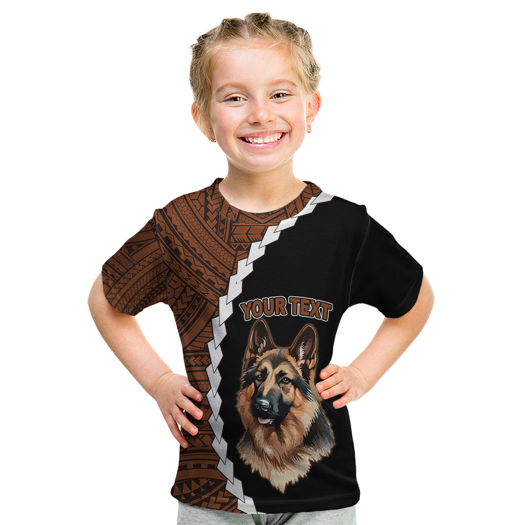 Custom German Shepherd Dog Kid T Shirt With Polynesian Tribal Tattoo LT6 - Wonder Print Shop