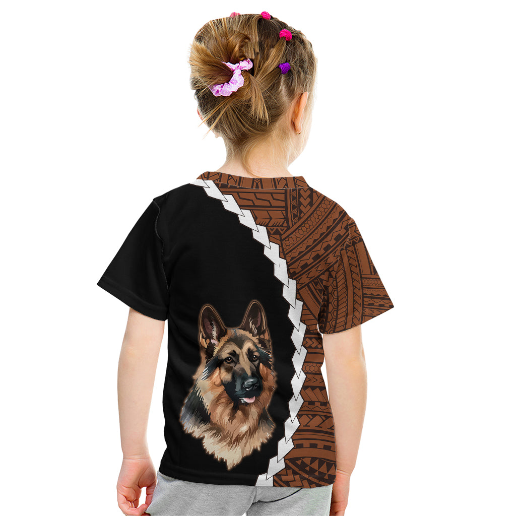 Custom German Shepherd Dog Kid T Shirt With Polynesian Tribal Tattoo LT6 - Wonder Print Shop