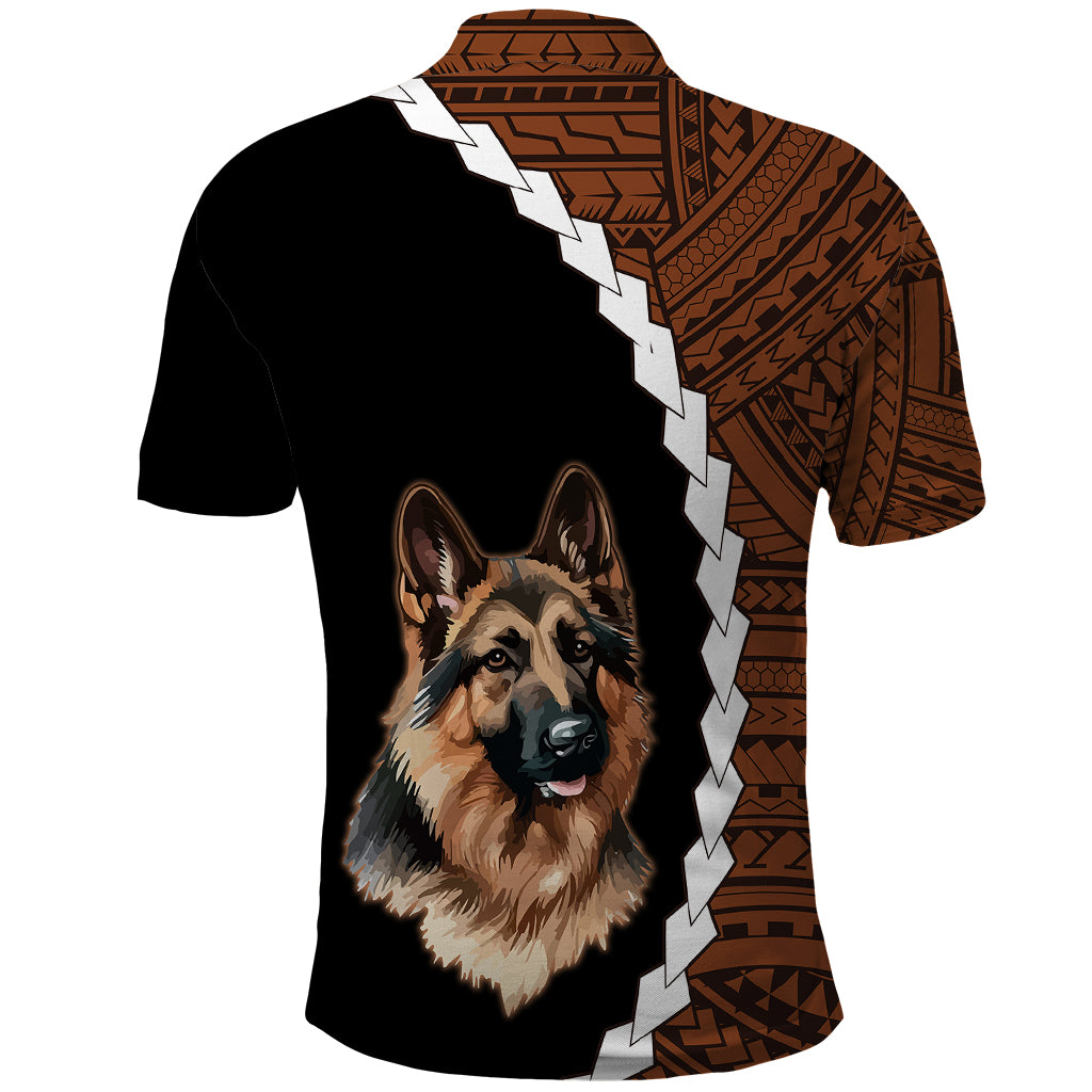 Custom German Shepherd Dog Polo Shirt With Polynesian Tribal Tattoo LT6 - Wonder Print Shop