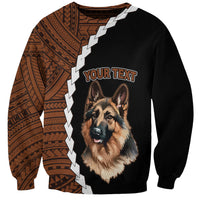 Custom German Shepherd Dog Sweatshirt With Polynesian Tribal Tattoo LT6 - Wonder Print Shop