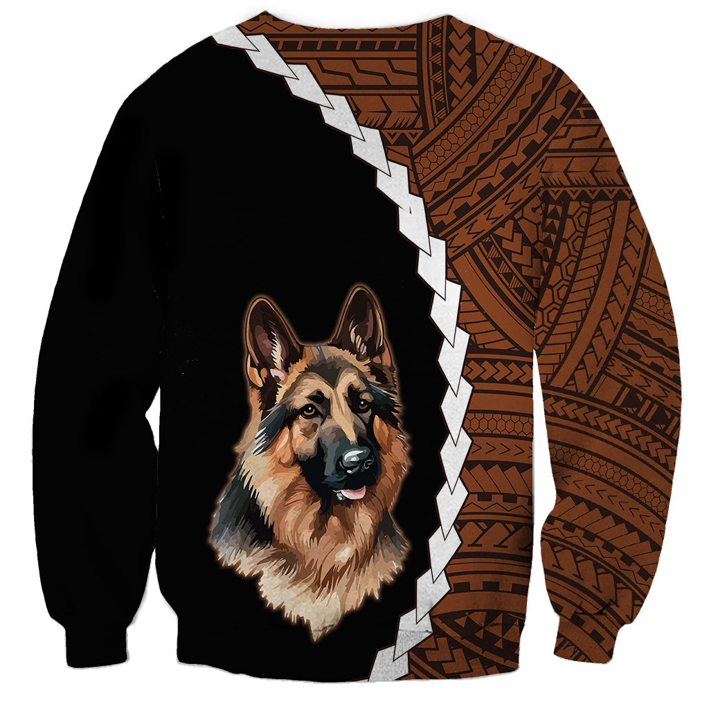 Custom German Shepherd Dog Sweatshirt With Polynesian Tribal Tattoo LT6 - Wonder Print Shop