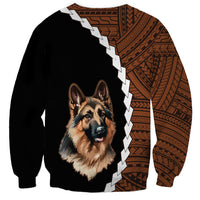 Custom German Shepherd Dog Sweatshirt With Polynesian Tribal Tattoo LT6 - Wonder Print Shop