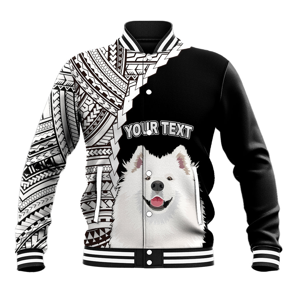 Custom Samoyed Dog Baseball Jacket With Polynesian Tribal Tattoo LT6 - Wonder Print Shop