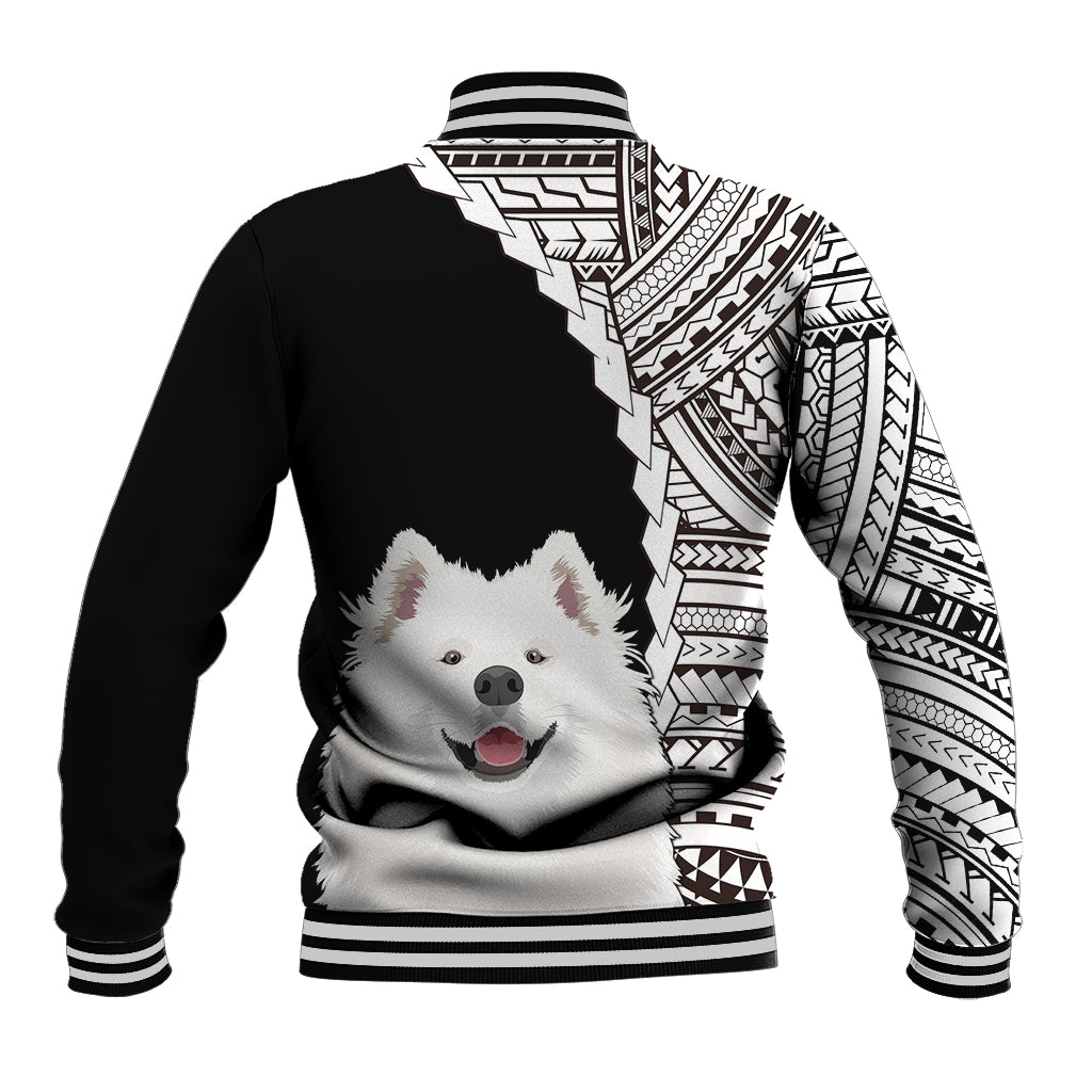 Custom Samoyed Dog Baseball Jacket With Polynesian Tribal Tattoo LT6 - Wonder Print Shop