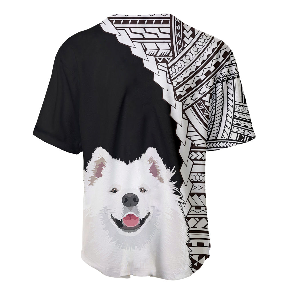 Custom Samoyed Dog Baseball Jersey With Polynesian Tribal Tattoo LT6 - Wonder Print Shop