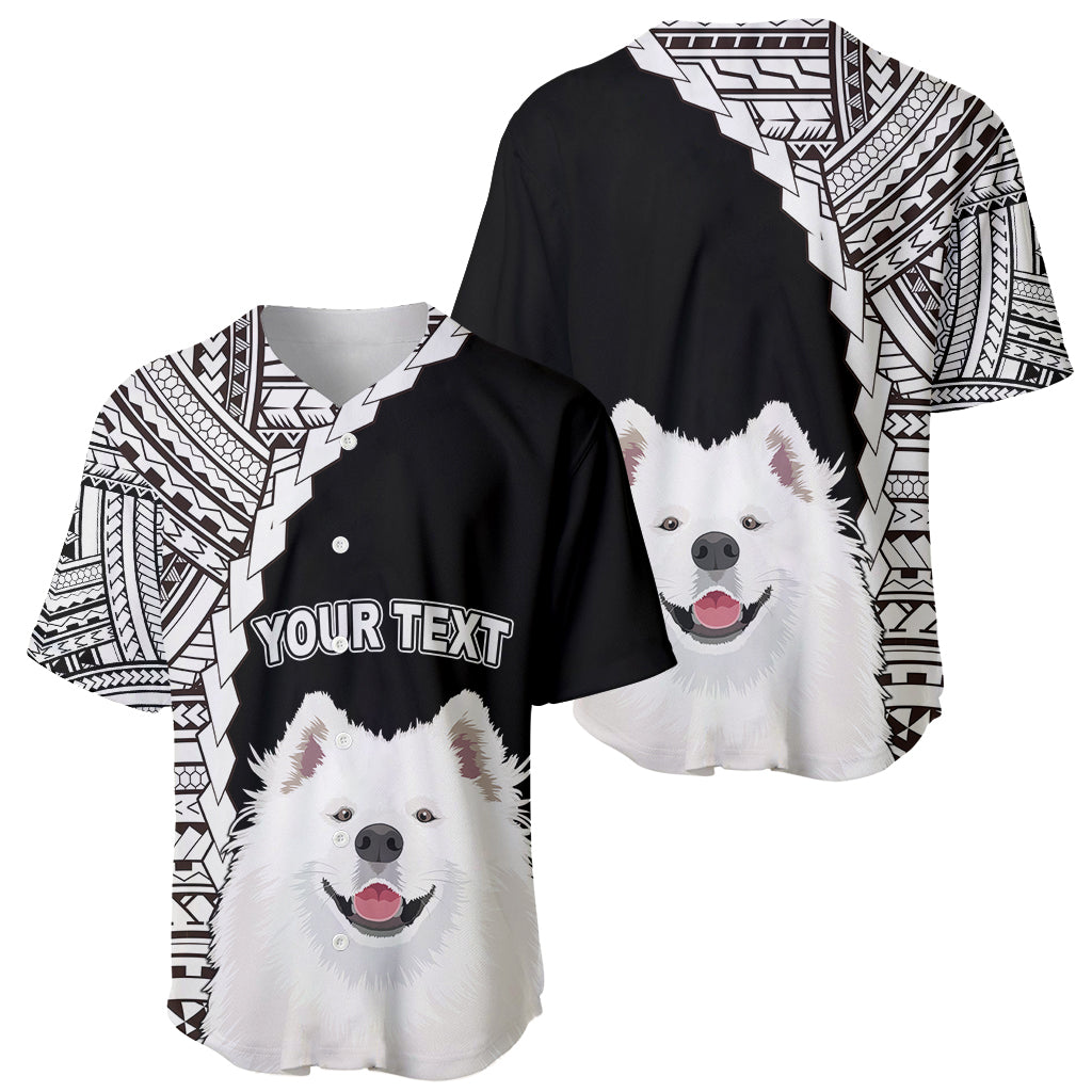 Custom Samoyed Dog Baseball Jersey With Polynesian Tribal Tattoo LT6 - Wonder Print Shop