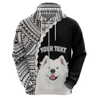 Custom Samoyed Dog Hoodie With Polynesian Tribal Tattoo LT6 - Wonder Print Shop