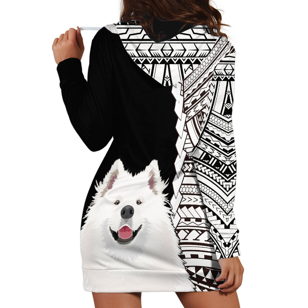 Custom Samoyed Dog Hoodie Dress With Polynesian Tribal Tattoo LT6 - Wonder Print Shop