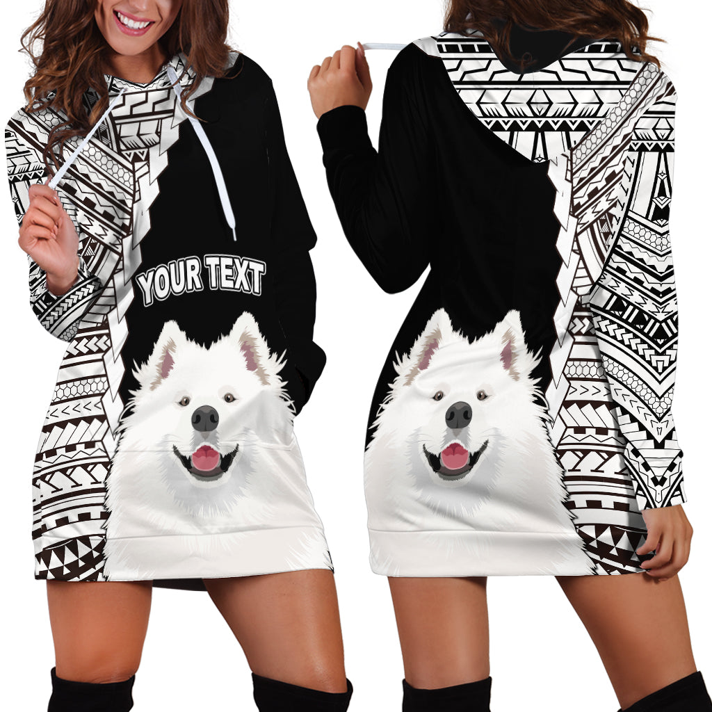 Custom Samoyed Dog Hoodie Dress With Polynesian Tribal Tattoo LT6 - Wonder Print Shop