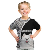 Custom Samoyed Dog Kid T Shirt With Polynesian Tribal Tattoo LT6 - Wonder Print Shop
