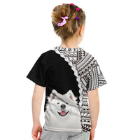 Custom Samoyed Dog Kid T Shirt With Polynesian Tribal Tattoo LT6 - Wonder Print Shop