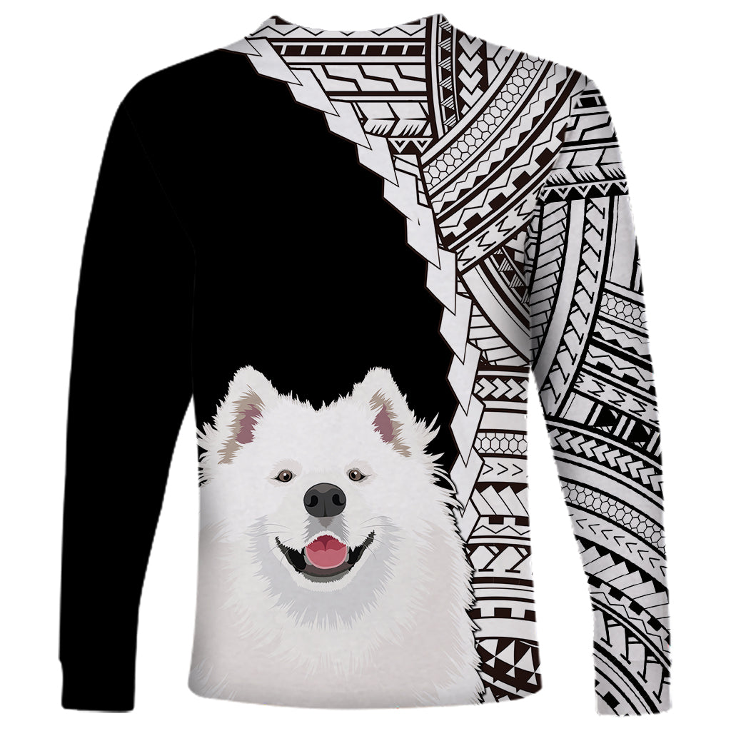 Custom Samoyed Dog Long Sleeve Shirt With Polynesian Tribal Tattoo LT6 - Wonder Print Shop