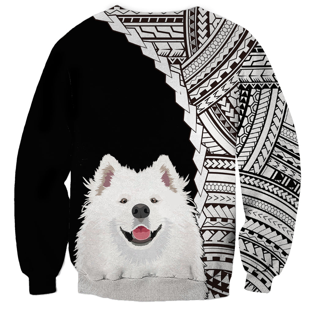 Custom Samoyed Dog Sweatshirt With Polynesian Tribal Tattoo LT6 - Wonder Print Shop