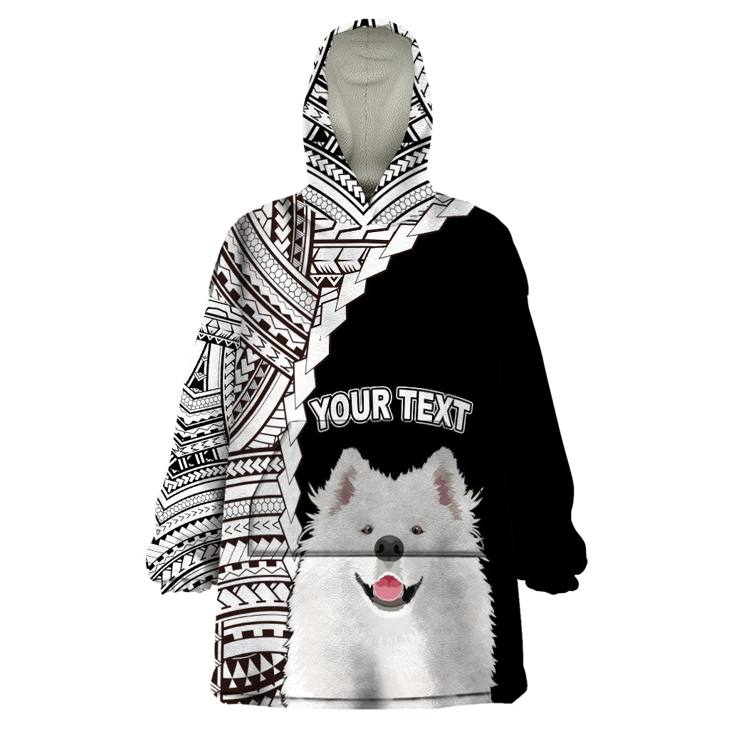 Custom Samoyed Dog Wearable Blanket Hoodie With Polynesian Tribal Tattoo LT6 - Wonder Print Shop