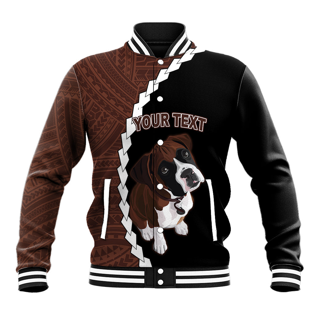 Custom Boxer Dog Baseball Jacket With Polynesian Tribal Tattoo LT6 - Wonder Print Shop