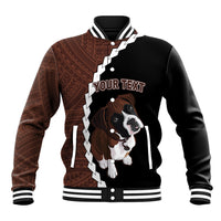 Custom Boxer Dog Baseball Jacket With Polynesian Tribal Tattoo LT6 - Wonder Print Shop