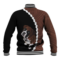 Custom Boxer Dog Baseball Jacket With Polynesian Tribal Tattoo LT6 - Wonder Print Shop