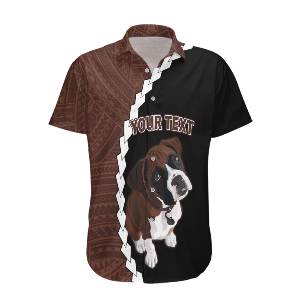 Custom Boxer Dog Hawaiian Shirt With Polynesian Tribal Tattoo LT6 - Wonder Print Shop