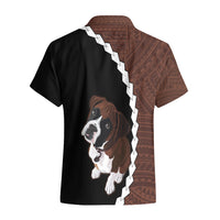 Custom Boxer Dog Hawaiian Shirt With Polynesian Tribal Tattoo LT6 - Wonder Print Shop