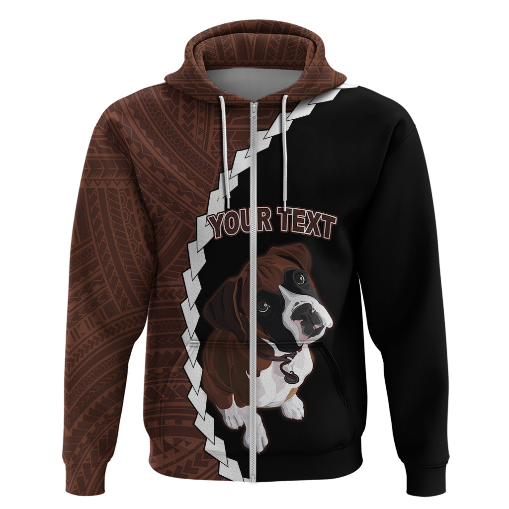 Custom Boxer Dog Hoodie With Polynesian Tribal Tattoo LT6 - Wonder Print Shop