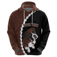 Custom Boxer Dog Hoodie With Polynesian Tribal Tattoo LT6 - Wonder Print Shop
