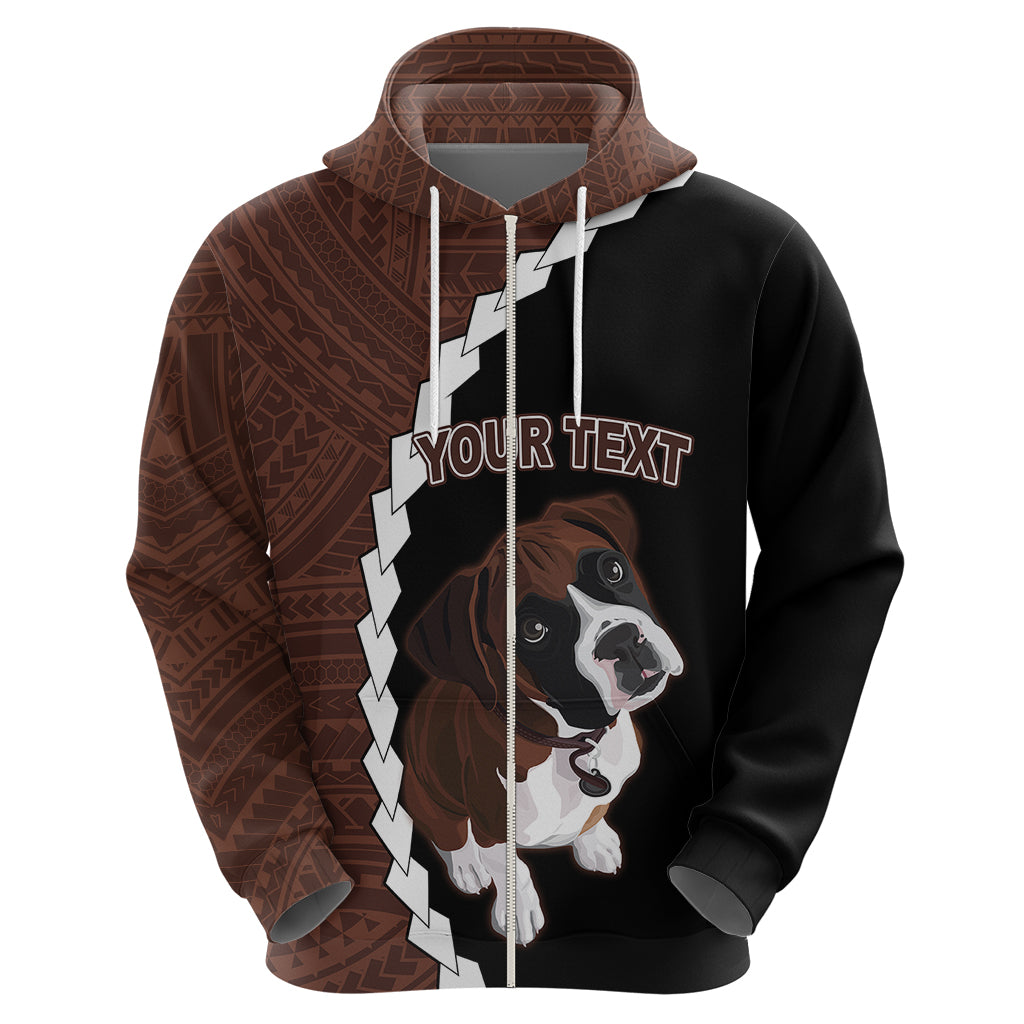 Custom Boxer Dog Hoodie With Polynesian Tribal Tattoo LT6 - Wonder Print Shop
