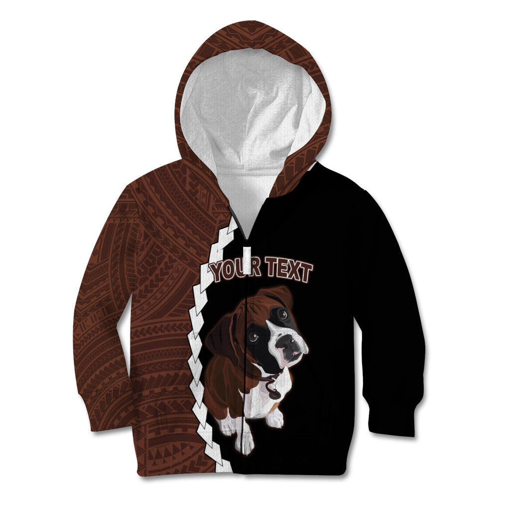Custom Boxer Dog Kid Hoodie With Polynesian Tribal Tattoo LT6 - Wonder Print Shop