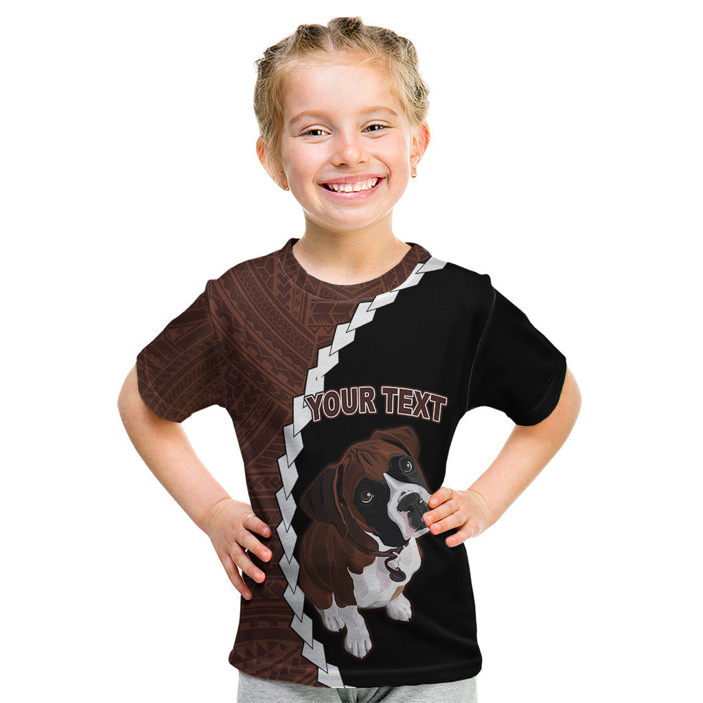 Custom Boxer Dog Kid T Shirt With Polynesian Tribal Tattoo LT6 - Wonder Print Shop