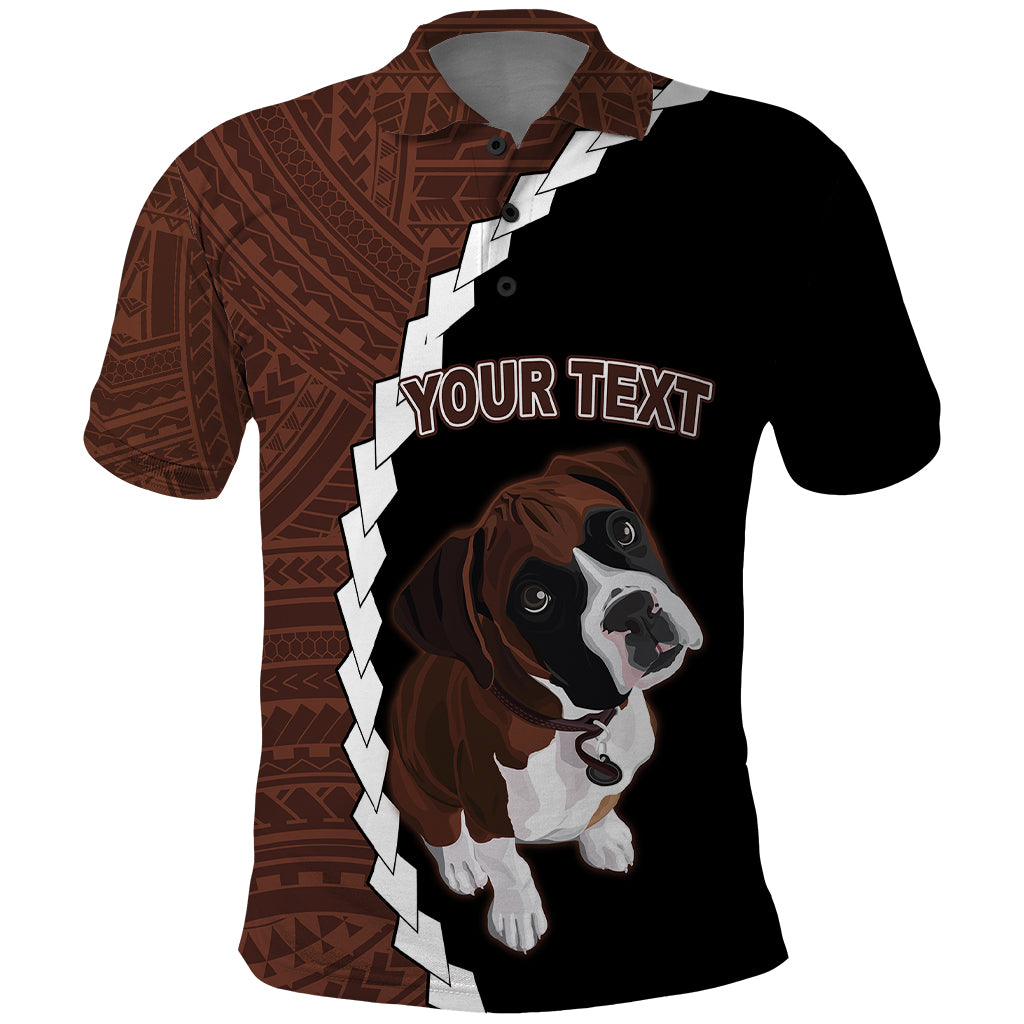 Custom Boxer Dog Polo Shirt With Polynesian Tribal Tattoo LT6 - Wonder Print Shop