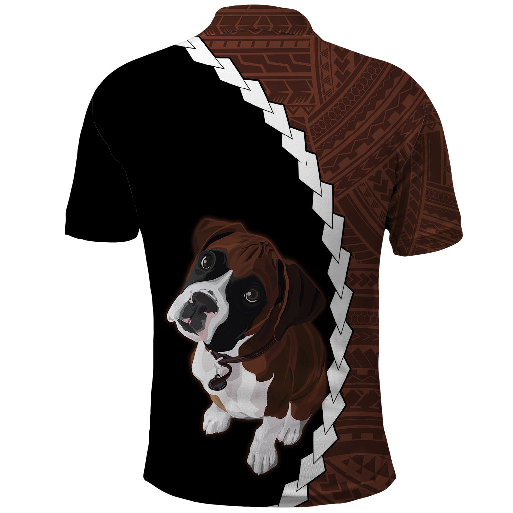 Custom Boxer Dog Polo Shirt With Polynesian Tribal Tattoo LT6 - Wonder Print Shop