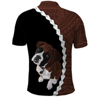 Custom Boxer Dog Polo Shirt With Polynesian Tribal Tattoo LT6 - Wonder Print Shop