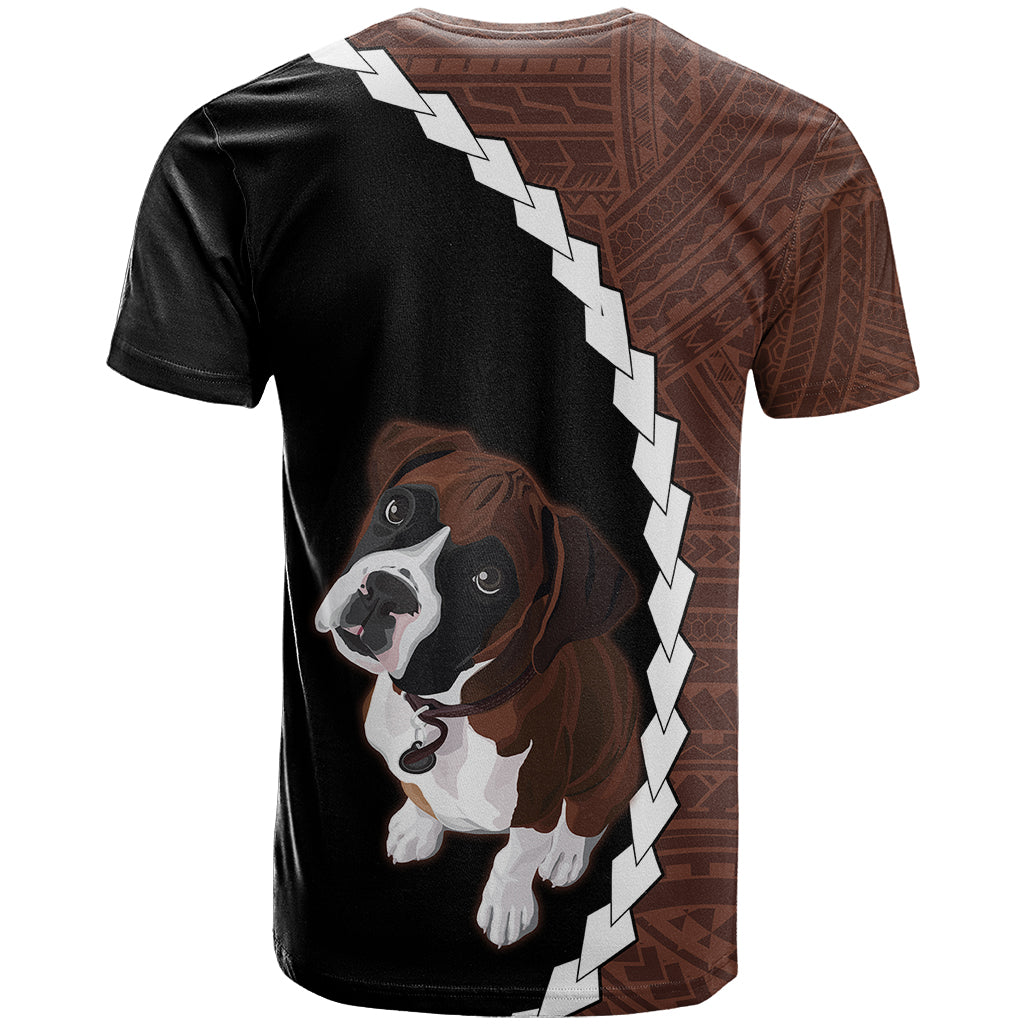 Custom Boxer Dog T Shirt With Polynesian Tribal Tattoo LT6 - Wonder Print Shop
