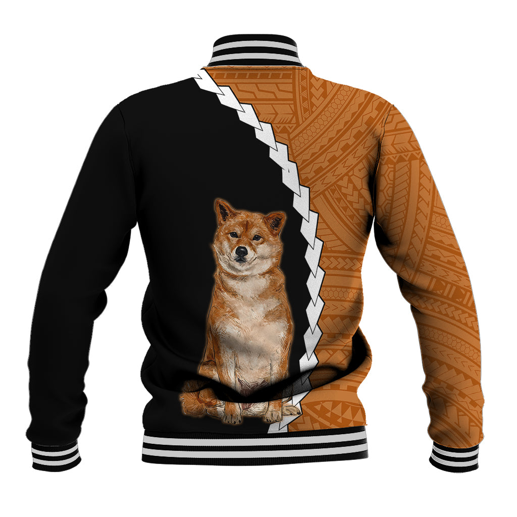 Custom Shiba Inu Dog Baseball Jacket With Polynesian Tribal Tattoo LT6 - Wonder Print Shop
